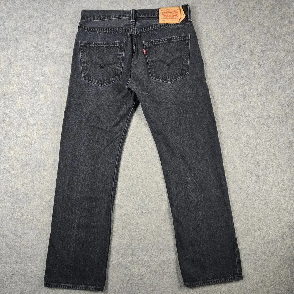 Levi 501 Original Fit Jeans Mens 32x30 Black Denim Button Fly Straight Leg Y2k